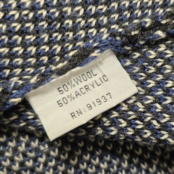 Womens Blue Knit Pocho Hooded Wool Blend Size 0 by Shimmering Waltz Amsterdam - Picture 6 of 8